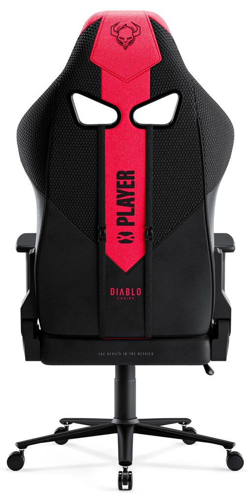Materiałowy fotel gamingowy Diablo X-Player 2.0 Normal Size, karmazynowo-antracytowy