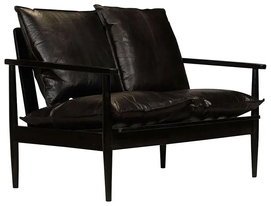 Elegancka skórzana sofa Canes - czarna