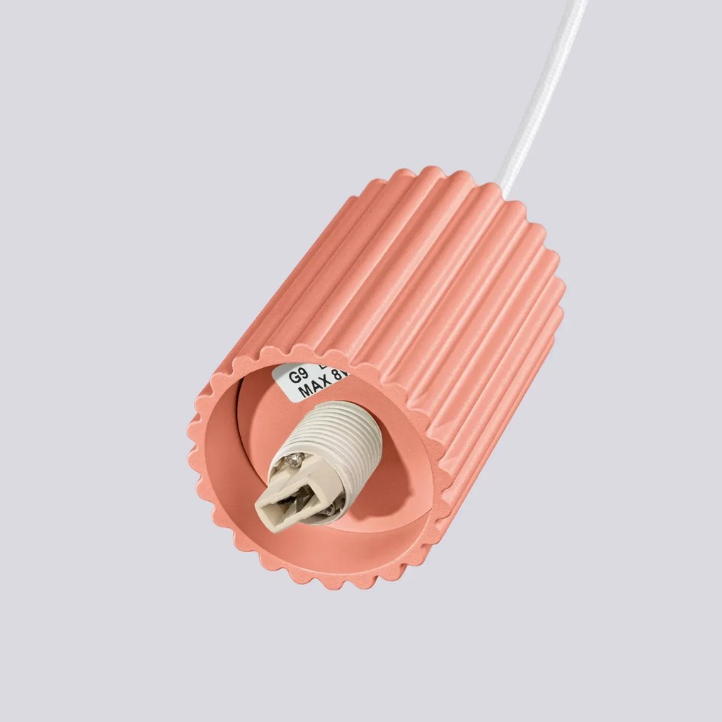 Lampa wisząca HALO 1 brzoskwiniowa ryflowana SOLLUX  LIGHTING