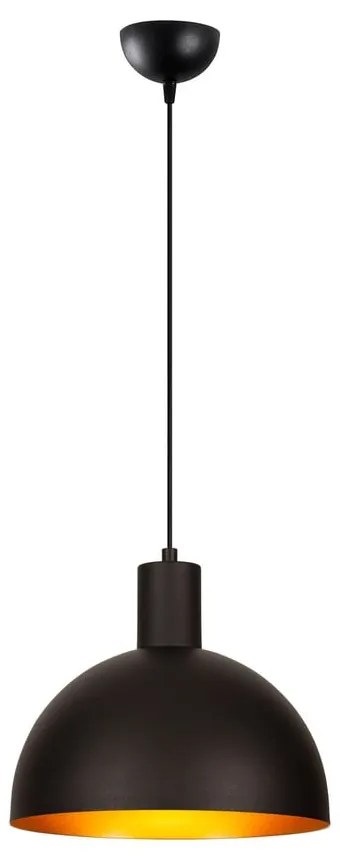 Lampa wisząca w czarno-złotym kolorze z metalowym kloszem ø 30 cm Sivani – Opviq lights