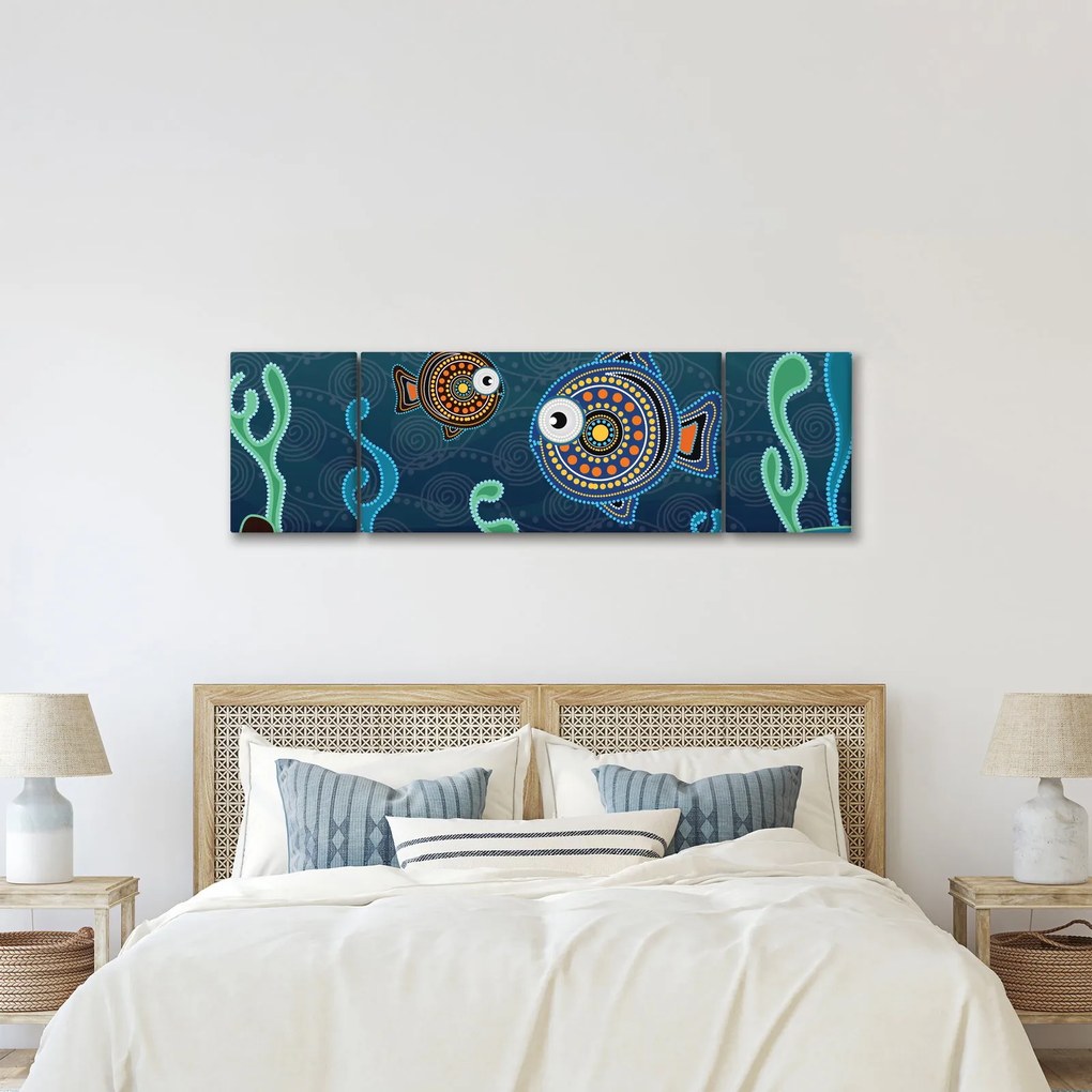 Obraz - Malowane ryby (170x50 cm)