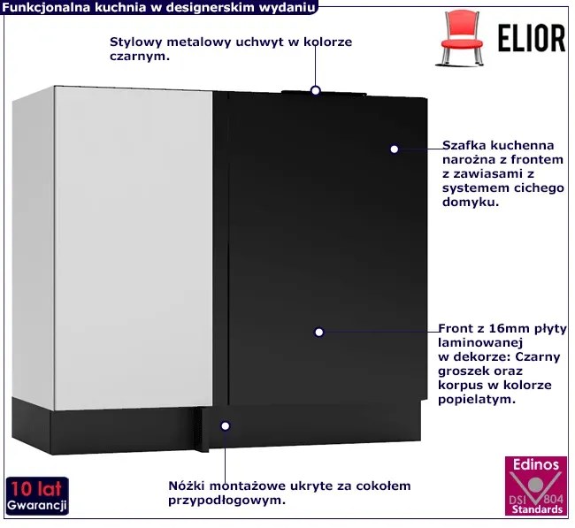 Dolna kuchenna szafka narożna - Carbon 19X