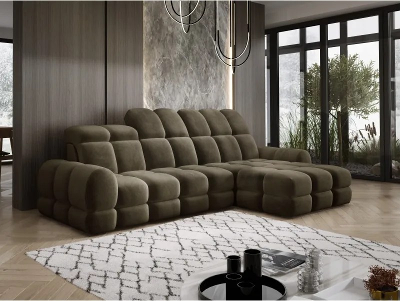 Narożnik TOLLO MINI S Prawostronny Elektryczna regulacja Salvador 10 kolor Oliwkowy WERSAL