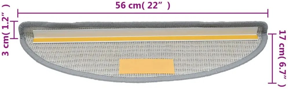 Brązowe samoprzylepne nakładki na schody 15 sztuk E2-C11