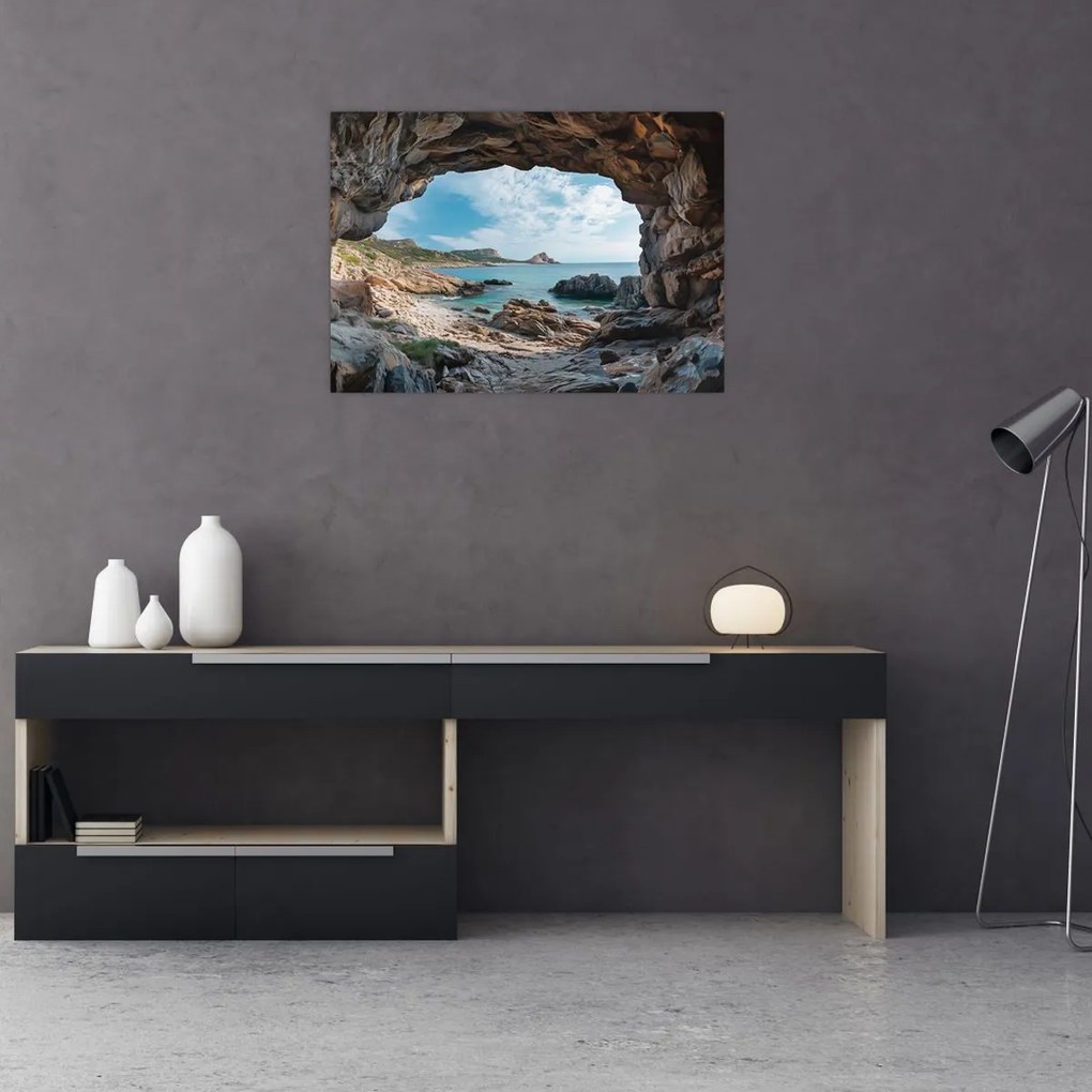 Obraz - Jaskinia przy morzu (70x50 cm)