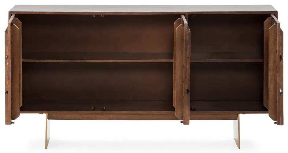 Brązowa komoda z litego drewna mango 145x76x40 cm Trisha – MOME