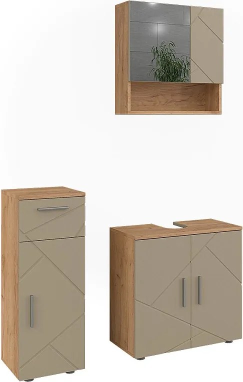 Zestaw mebli łazienkowych beżowy 60x30x59 irma