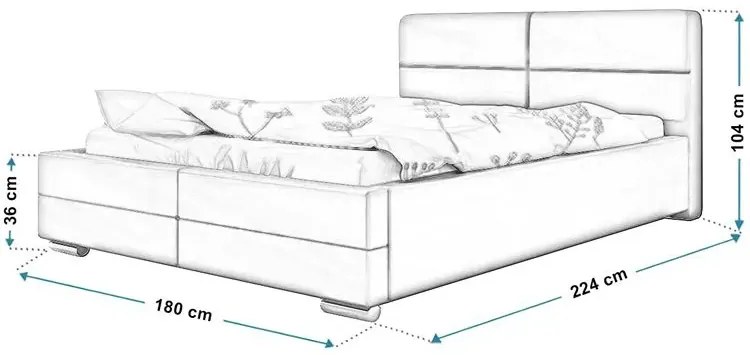 Podwójne łóżko z pojemnikiem 160x200 Erli 2X - 36 kolorów