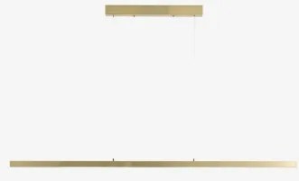 Lampa Sufitowa Wisząca Liniowa Led 120 Cm Z Pośrednim Światłem Z Aluminium Danile Szczotkowane Złoto - Sklum