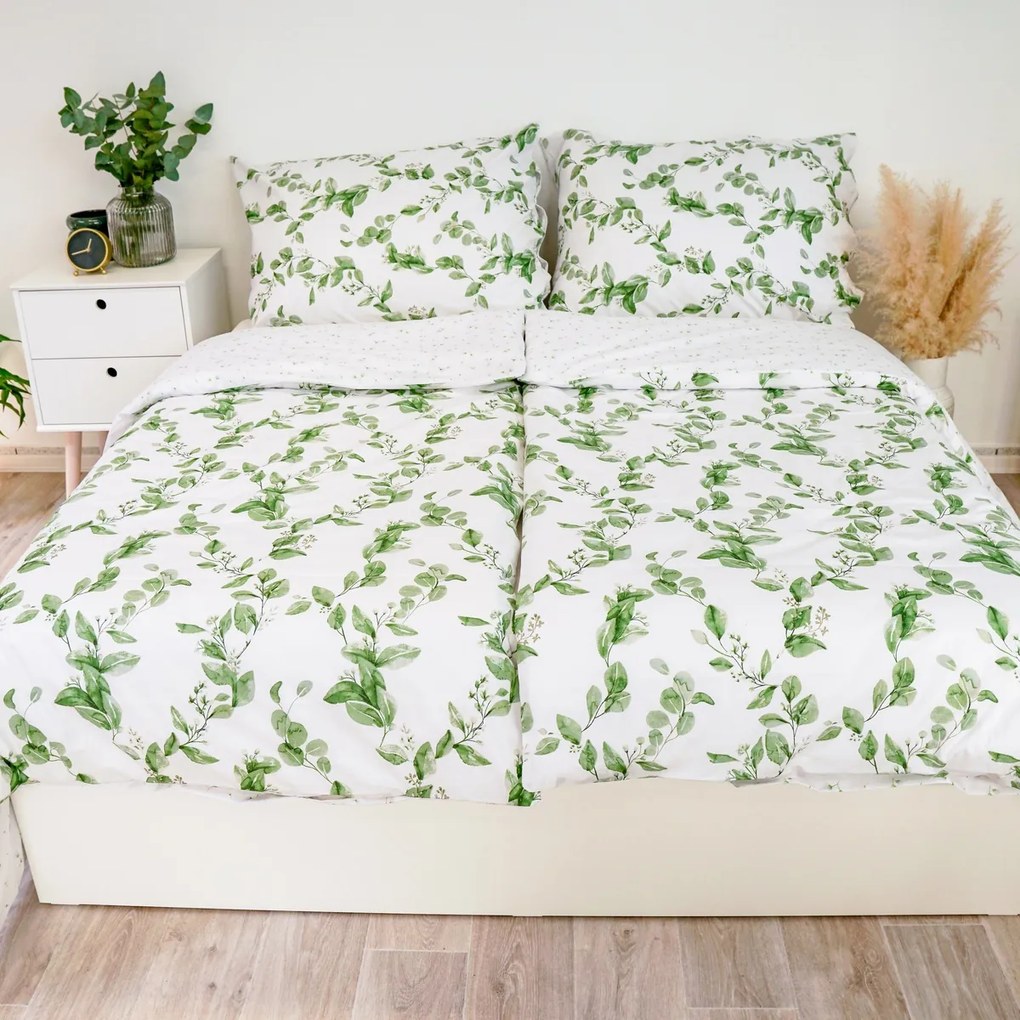 Stanex Pościel bawełniana Eukalyptus dwustronna, 140 x 220 cm, 70 x 90 cm