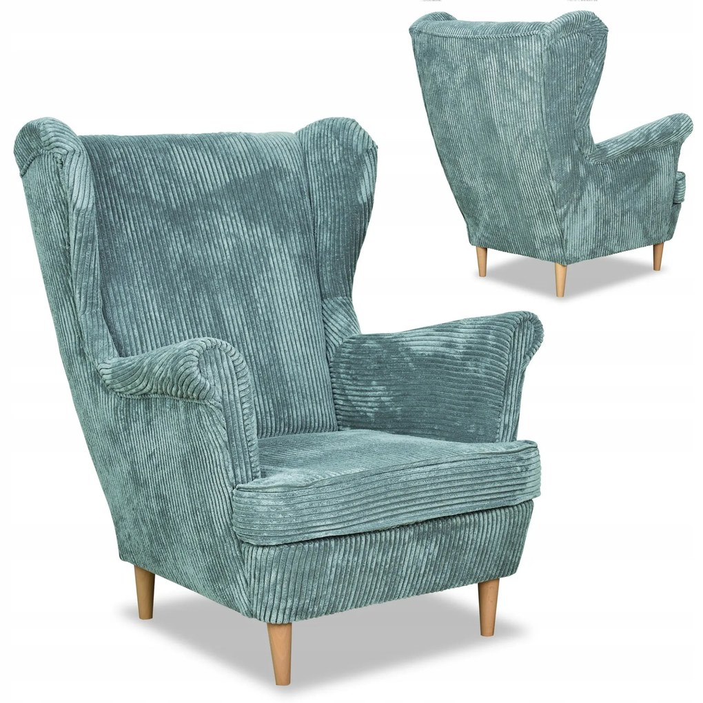 Fotel uszak Bonito miętowy sztruks Family Meble - DOSTĘPNY OD RĘKI