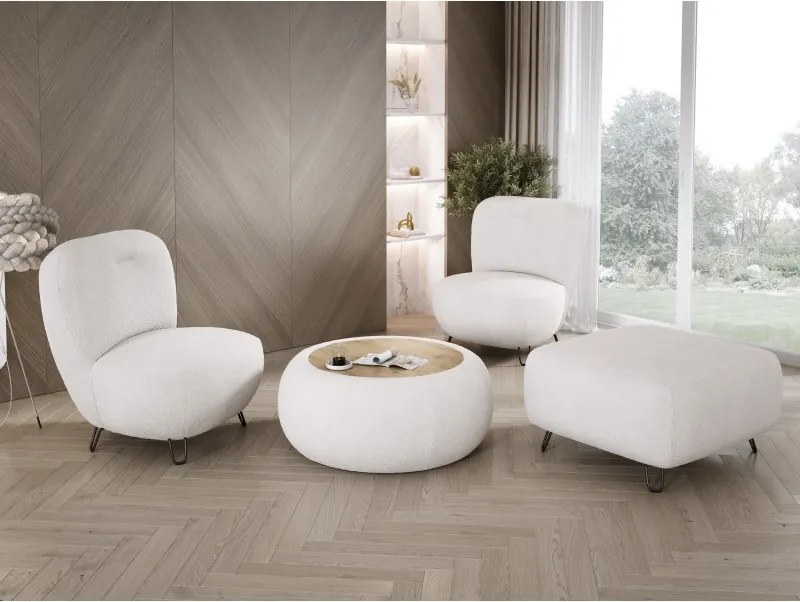 Fotel LUIS skandynawski wolnostojący na metalowych nogach w tkaninie ANTHOLOGY 01