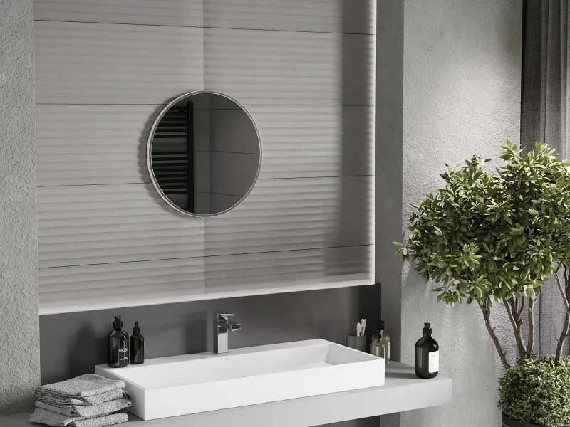 Mexen Loft lustro łazienkowe okragłe 50 cm, rama inox - 9850-050-050-000-10