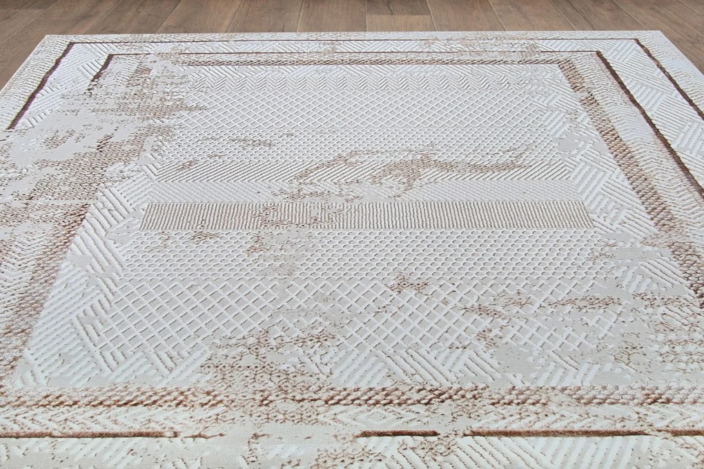 Dywan vintage Beyond Ramki beżowy 140 cm x 190 cm