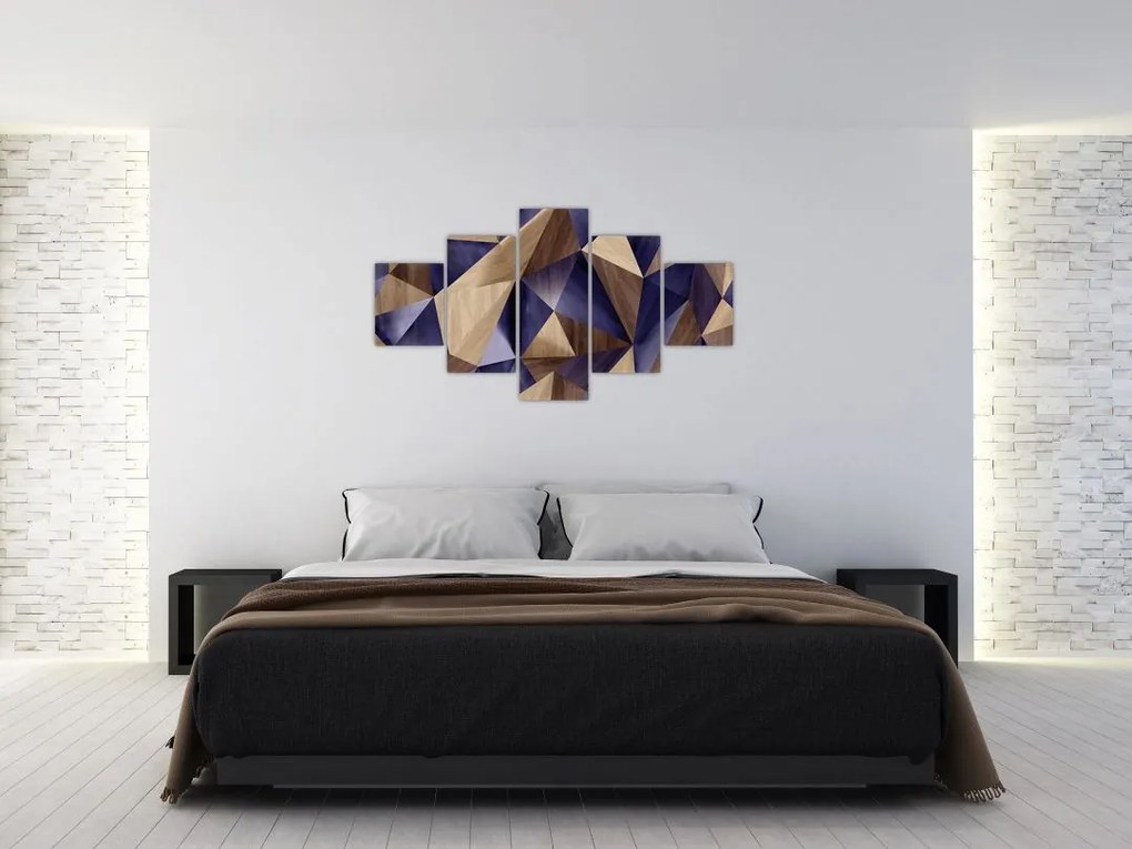 Obraz - 3D drewniane trójkąty (125x70 cm)
