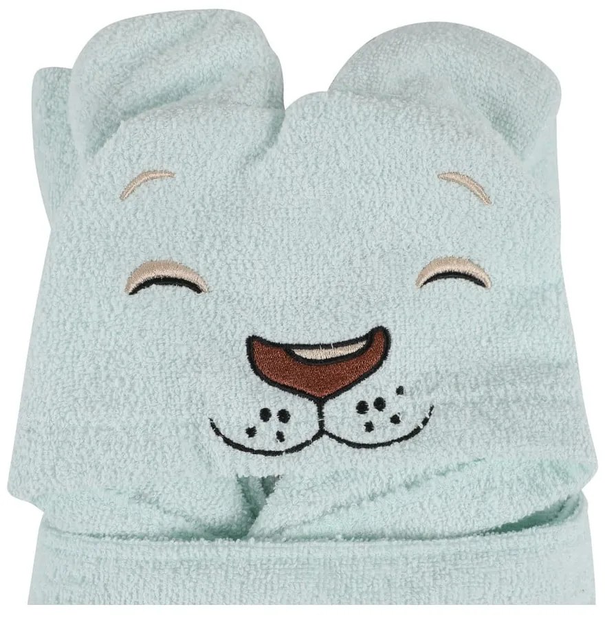 Miętowy bawełniany szlafrok dziecięcy w rozmiarze 1-2 lata Aslan – Foutastic