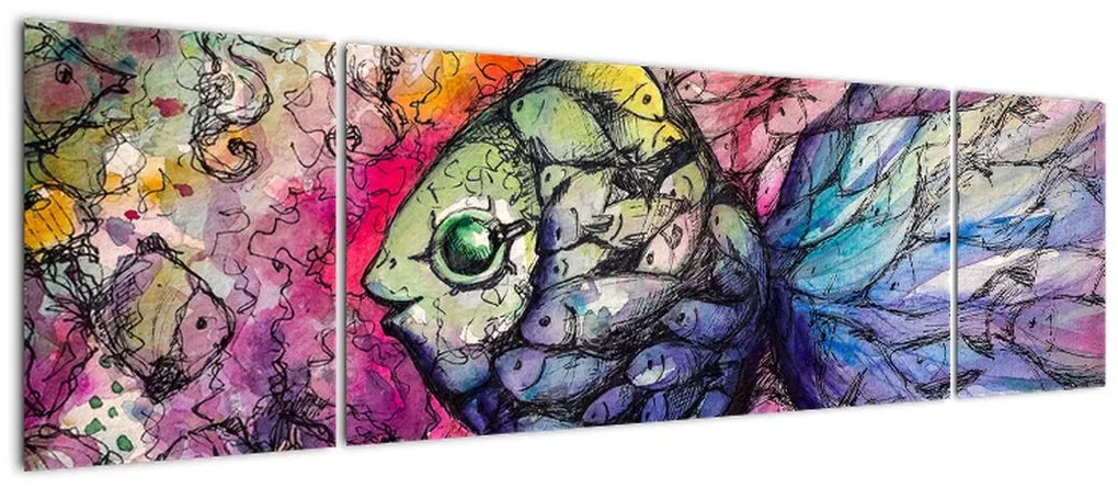 Obraz - Kolorowa rybka (170x50 cm)