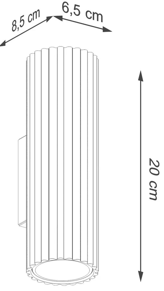 Kinkiet KARBON 20 taupe ryflowany  SOLLUX  LIGHTING