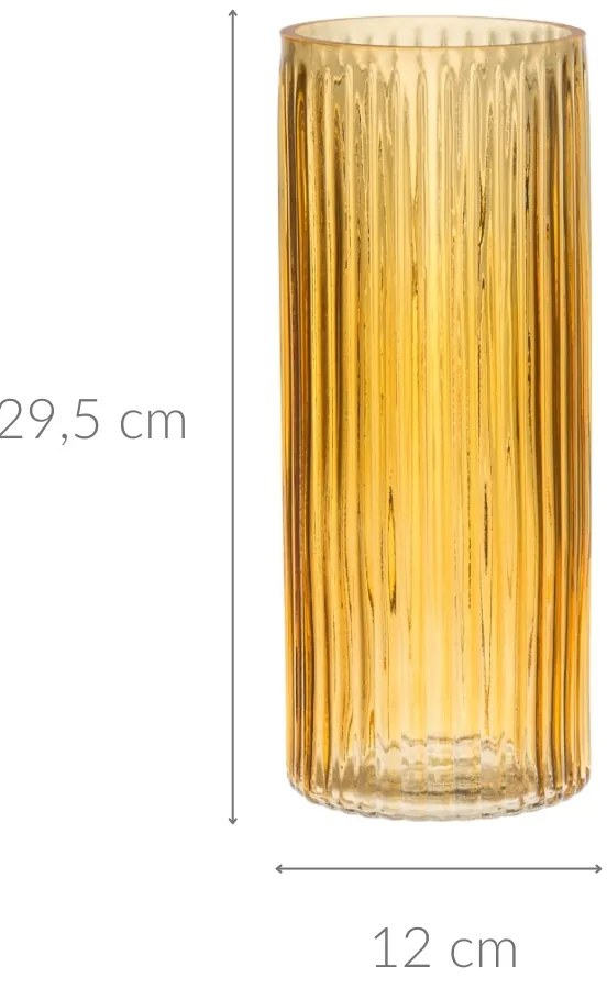 Wazon szklany w prążki, 29,5 cm