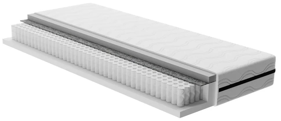 Szare tapicerowane łóżko dwuosobowe z materacem i stelażem 160x200 cm Noira Slim – Bonami Selection