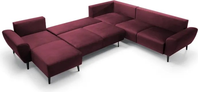 Narożnik BOSCO XL zestaw z elektryczną funkcją regulacji tkanina Monolith 69 Burgundowy WERSAL