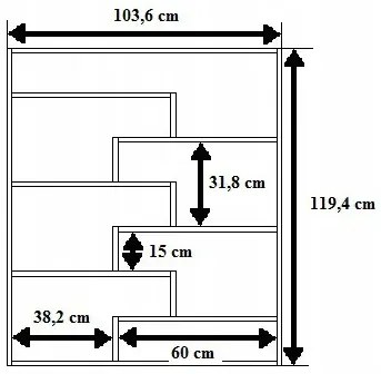Regał skandynawski w kolorze olchy B2-R55