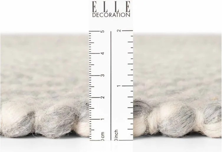 Jasnoszaro-kremowy wełniany okrągły dywan tkany ręcznie ø 160 cm Lyon Beans – Elle Decoration