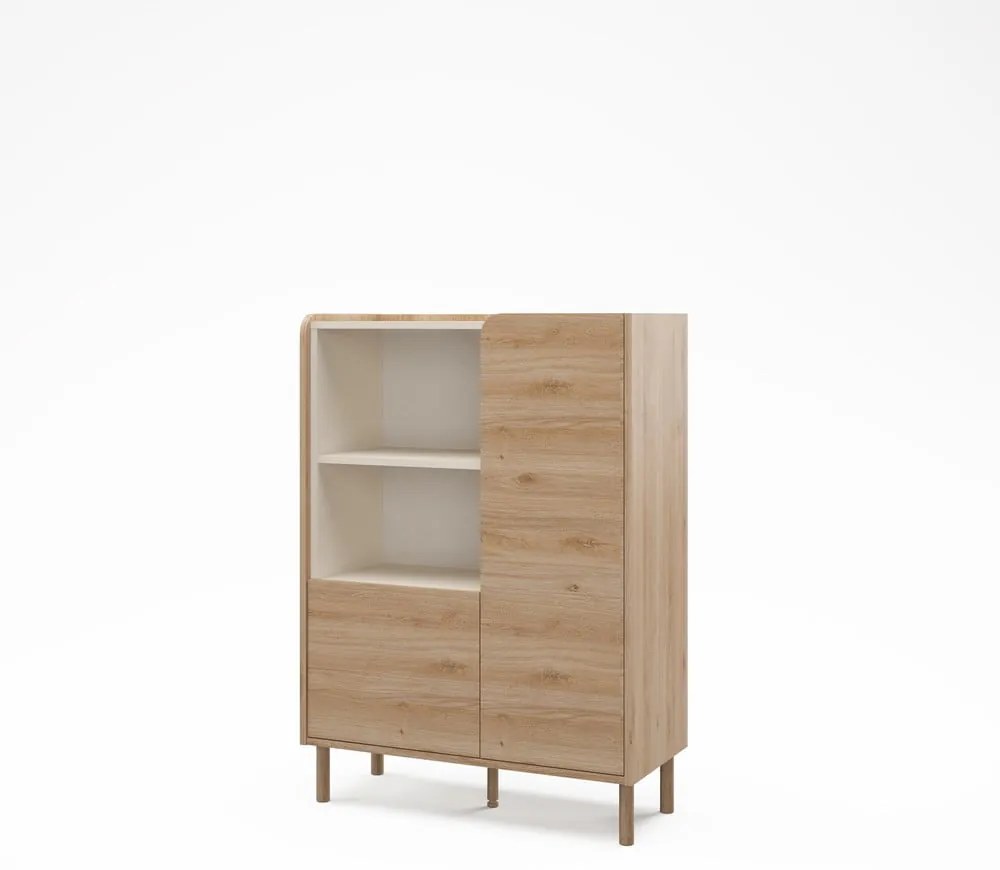 Szafka w dekorze dębu w naturalnym kolorze 90x125x40 cm Monza – Marckeric