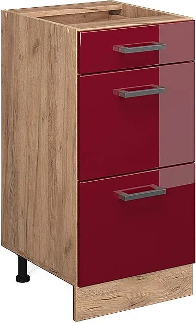 Szafka dolna do kuchni czerwony połysk 40x46x81.6 r-line