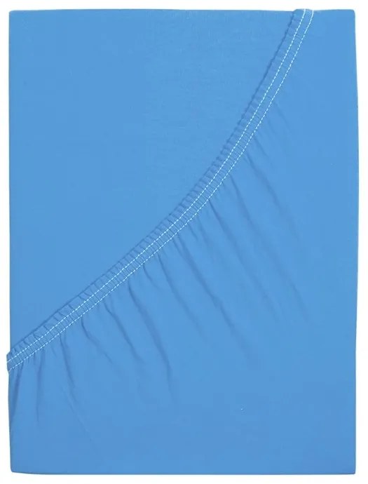 PrzytulneMieszkanie.pl Prześcieradło jersey z mako bawełny LUXORA 180x200 cm jasnoniebieskie