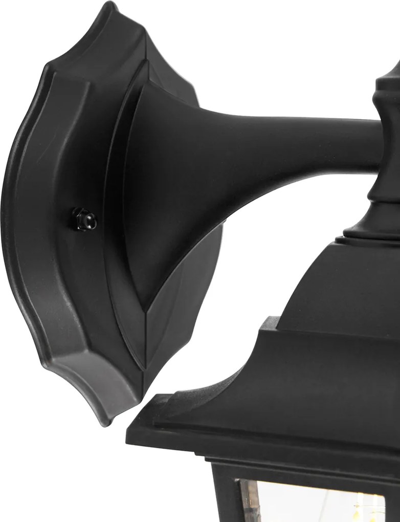 Inteligentna zewnętrzna lampa ścienna czarna IP44 z WiFi ST64 - New Haven