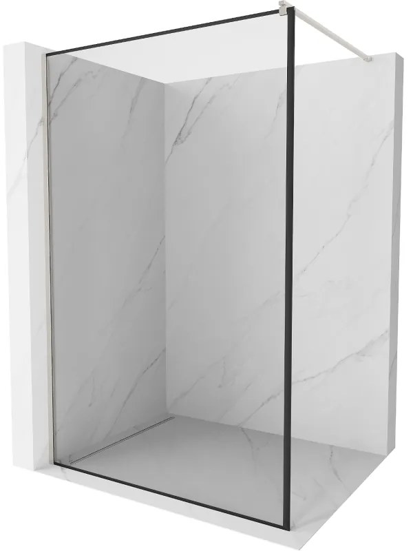Mexen Kioto ścianka prysznicowa Walk-in 60 x 200 cm, czarny wzór 8 mm, nikiel szczotkowany - 800-060-101-97-70