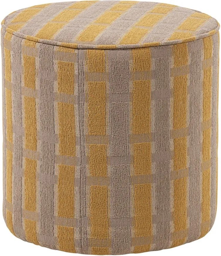 Żółty puf z tkaniny szenilowej Sarli – WOOOD