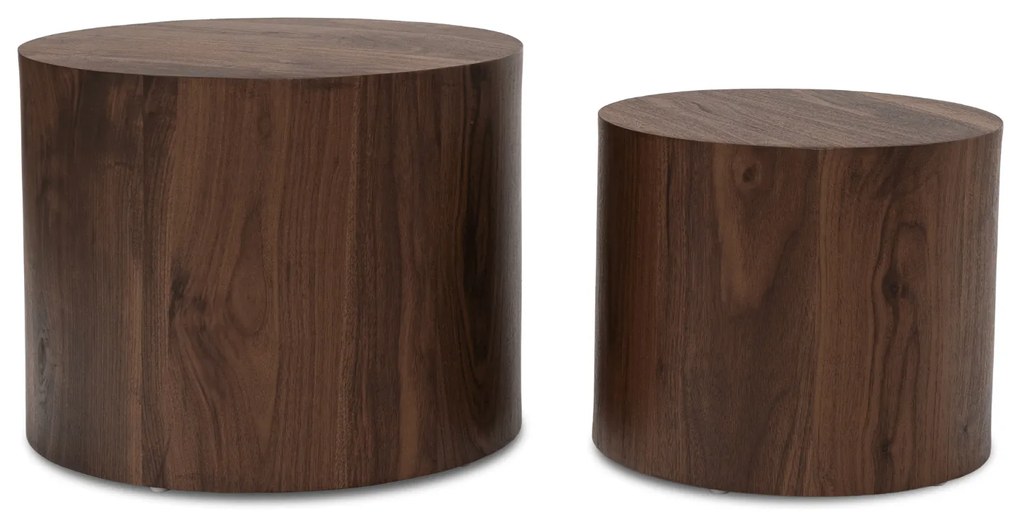 Zestaw Stolików Kawowych LEILA 38 cm/48 cm Orzech Loft