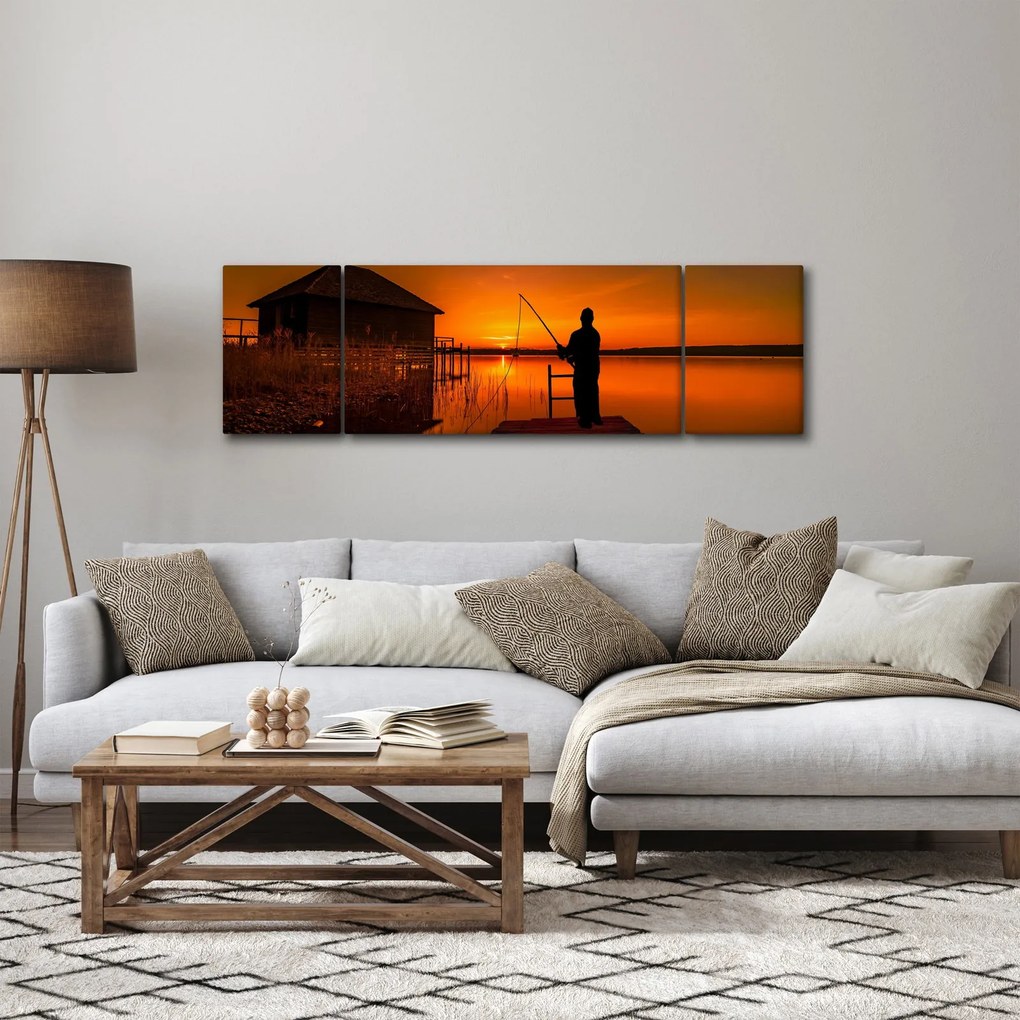 Obraz rybaka (170x50 cm)