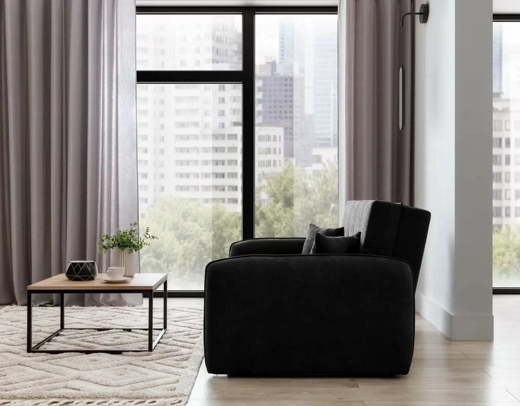 Rozkładana sofa 2-miejscowa LAINE, czarna