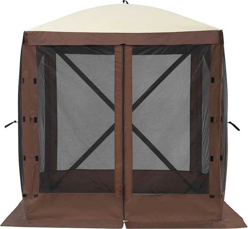 Namiot SucceBuy Pawilonowy Namiot SucceBuy, 4-Stronny, Chroniący Przed Słońcem, z Panelami Prywatności i Oknami, 1,8 x 1,8 M z Moskitierą, Brązowy