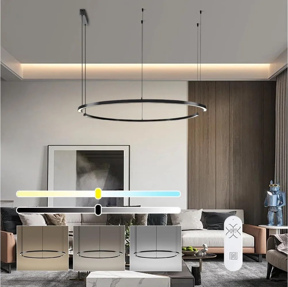 Immax NEO 07329L - LED ściemnialny żyrandol na lince FINO 72W/230V 120 cm czarny Tuya + pilot
