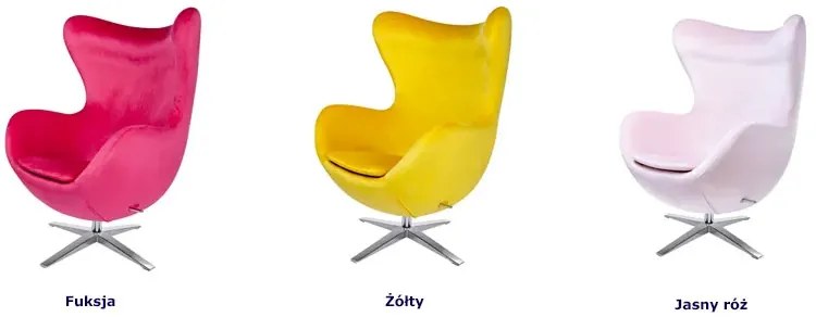 Jasnoróżowy fotel obrotowy jajo do salonu - Arha 2X