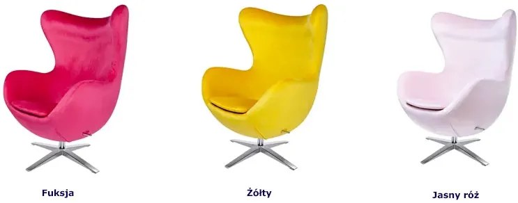 Jasnoróżowy fotel obrotowy jajo do salonu Z7-L71