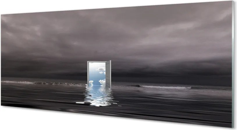 Szkło do Kuchni na Ścianę Drzwi na Granicy Morza i Nieba