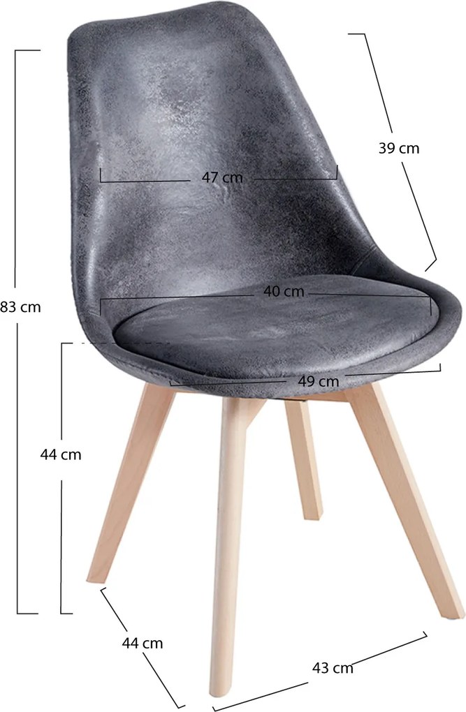 Zestaw 4 Krzese Synk Vintage