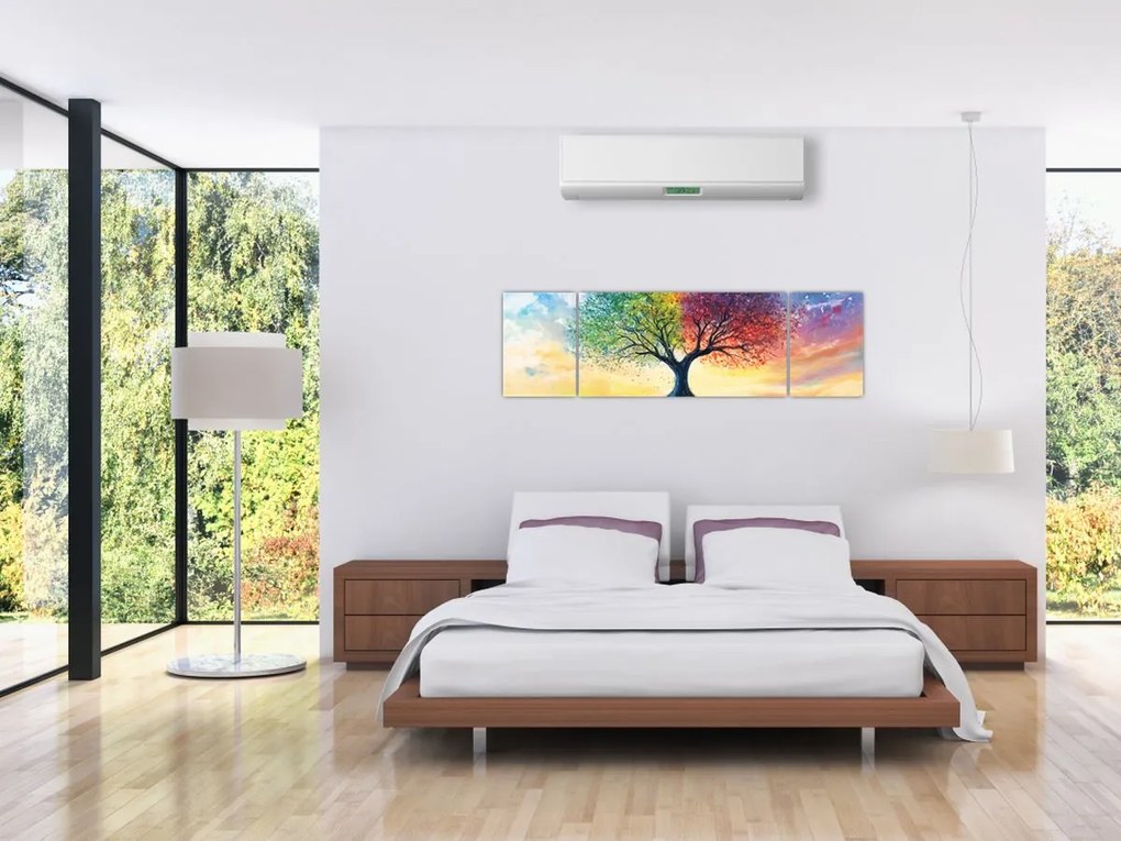 Obraz – Malowane drzewo czterech pór roku (170x50 cm)