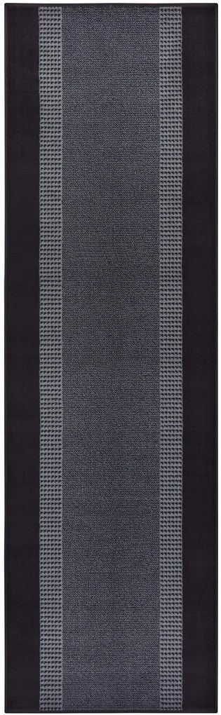 Dywan nowoczesny Basic czarno-szary 80 cm x 250 cm