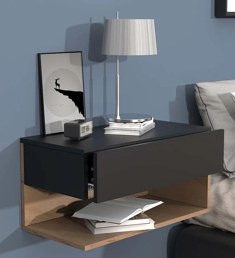 Drewniana ściana wisząca stolik nocny Usal XL 60cm