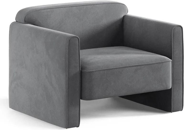 Szary aksamitny fotel Abby – Micadoni