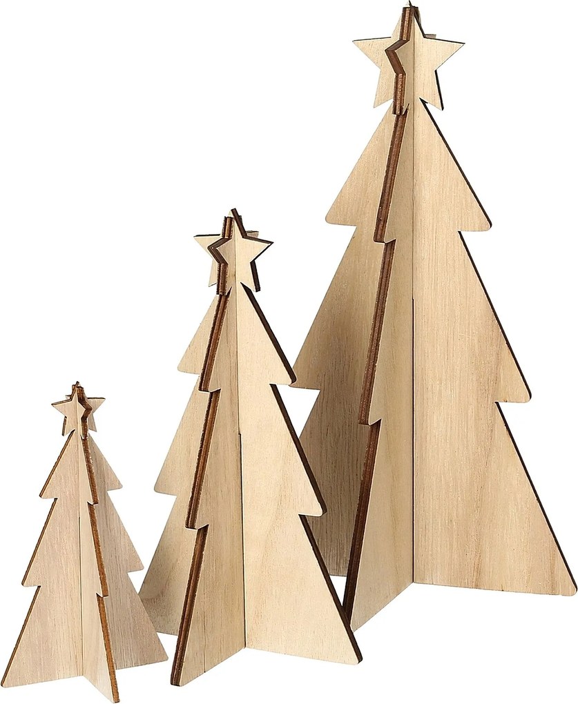 Dekoracja Rustic Trees 3 szt. oak