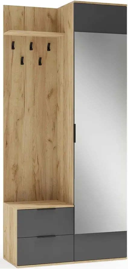 Garderoba nowoczesna dąb złoty + antracyt K6-F95
