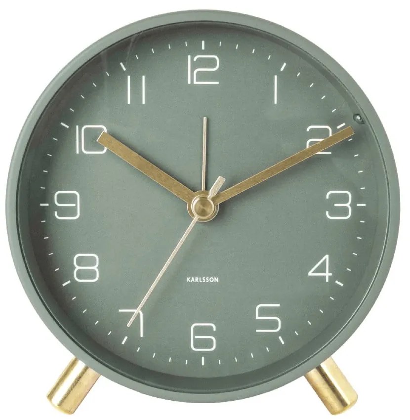 Zielony budzik Karlsson Lofty, ø 11 cm