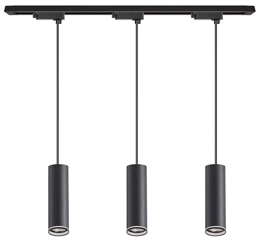 Lampa wisząca na lince do systemu szynowego PIPE 3xGU10/10W/230V czarna